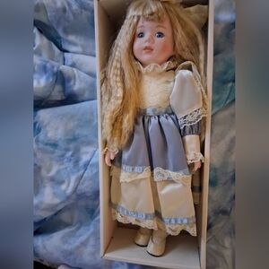 Charming Lace Doll in Cream and Blue Dress